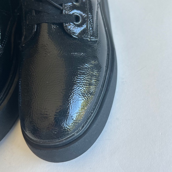 H&M Black Patent Leather Quilted Combat Boots size EUR 41, US 10.5 - Picture 8 of 14
